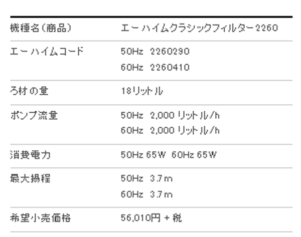 取寄】エーハイムクラシックフィルター 2260 - 海水魚ショップ ナチュラル