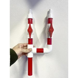 画像: メインポンプ分岐配管レッド　ホース内16mm　中間パイプ25mm ポンプ25mmパイプ