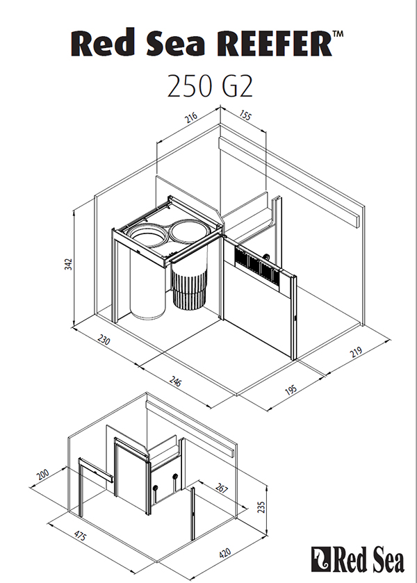 画像4: 【取寄】G2+プラスモデル（ATO付き）RedSea REEFER 250　Black(90cm)　フランジ付き