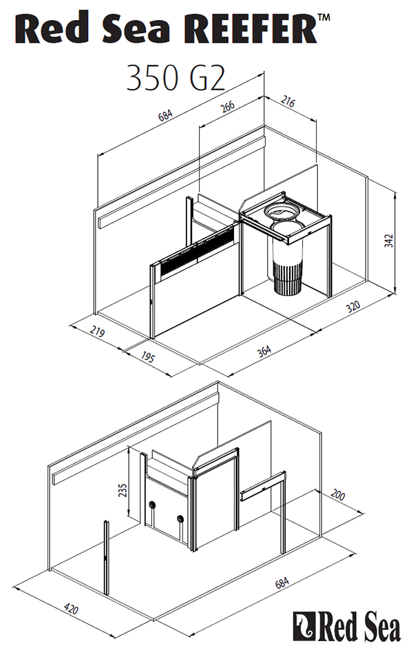 画像3: 【取寄】G2+プラスモデル（ATO付き）RedSea REEFER 350　Black(120cm)　フランジ付き