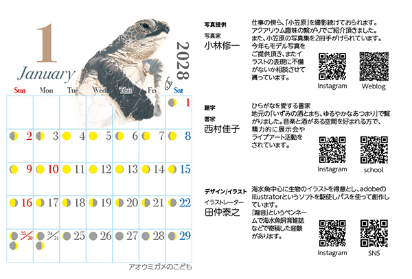 画像14: 2027年　小笠原の魚たちカレンダー　イラスト瀧音